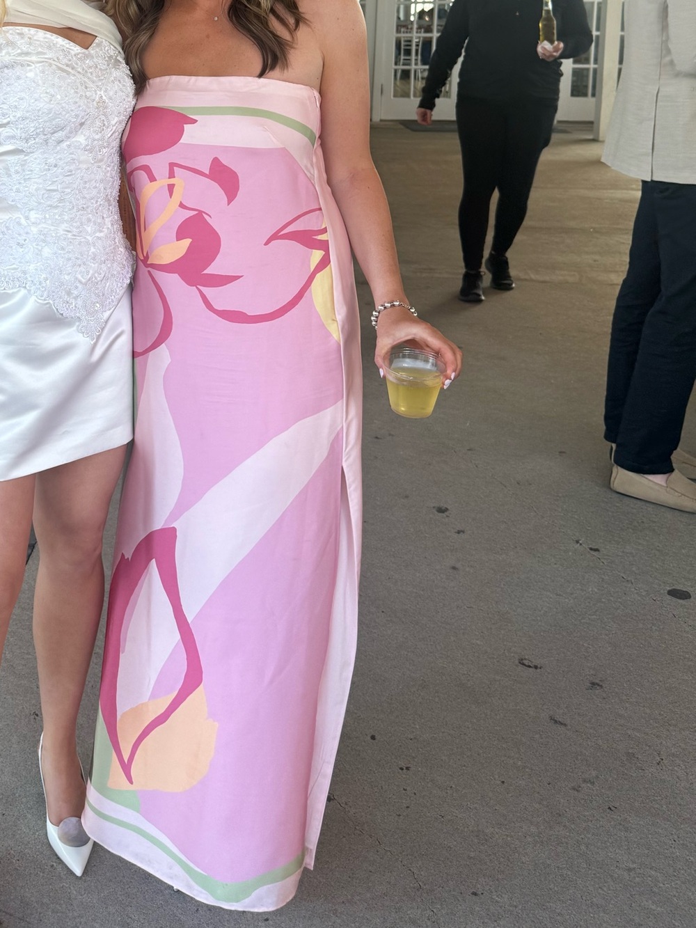 Abercrombie & Fitch Pink Floral Strapless Maxi Dress